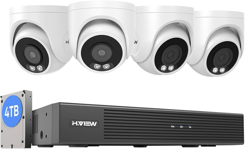 H.VIEW poe防犯カメラ HV-800S2 2台 H.VIEW 4K POE Camera with Two