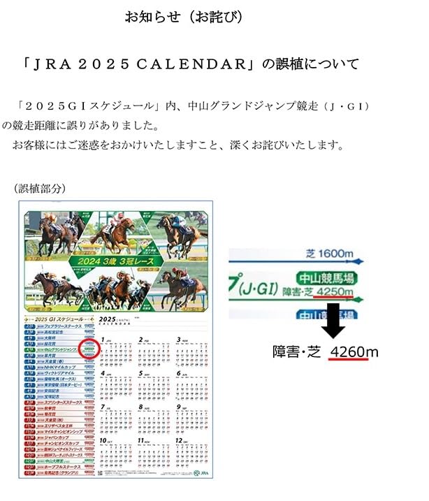 Amazon | 2025年 JRA カレンダー 令和7年版 中央競馬全開催日程/重賞