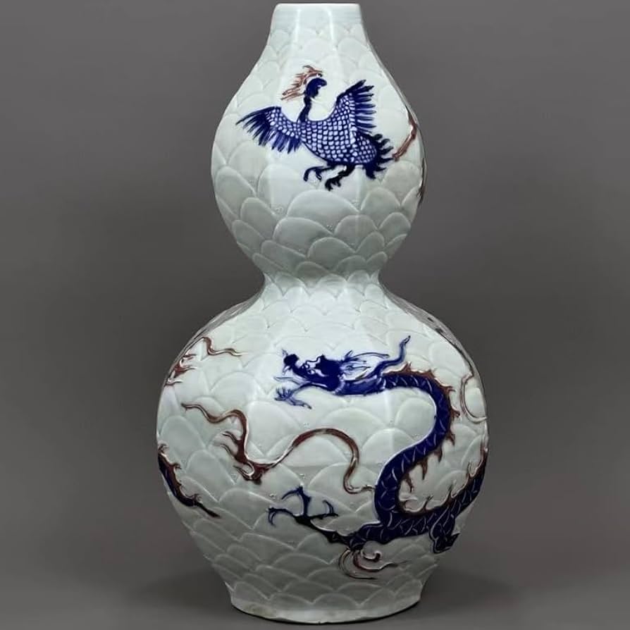 中国元明朝染付白釉龍文梅瓶染付骨董 美術品コレクション唐物江戸青磁