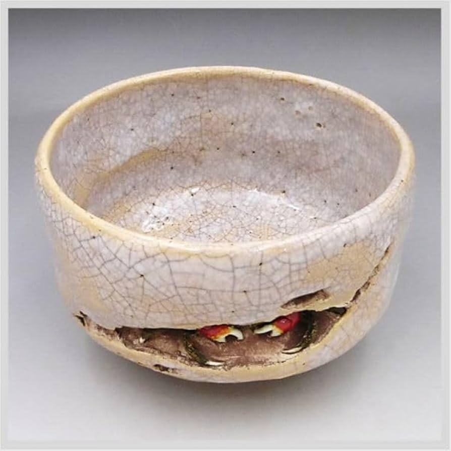 楽山焼き 二六 水月焼き？蟹 水月焼 湯呑 蟹細工 楽山焼