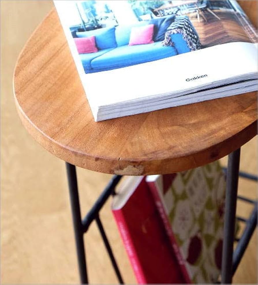 Amazon｜テーブル付きマガジンラック ソファサイドテーブル 雑誌入れ