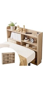 Amazon.co.jp: 萩原 ヘッドボード 後付け 本 収納 大容量 【1㎝間隔で