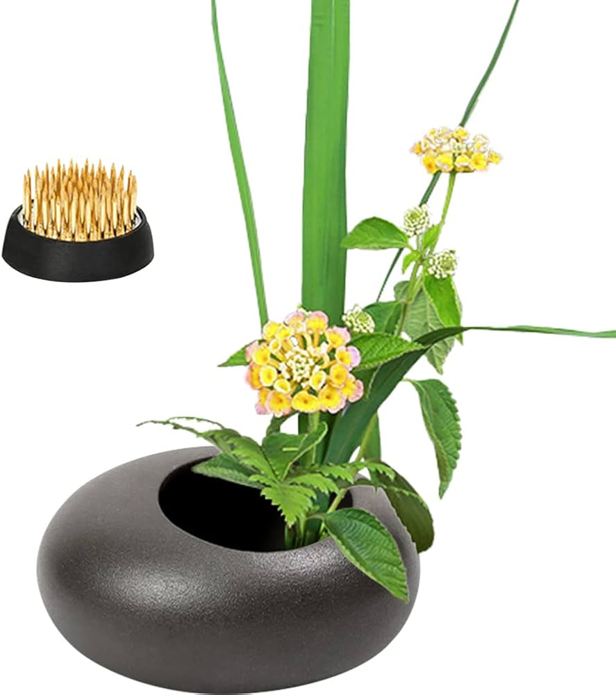 Amazon.co.jp: YUYAKESHI 花器 華道 生け花用 水盤 花瓶 陶器 挿花