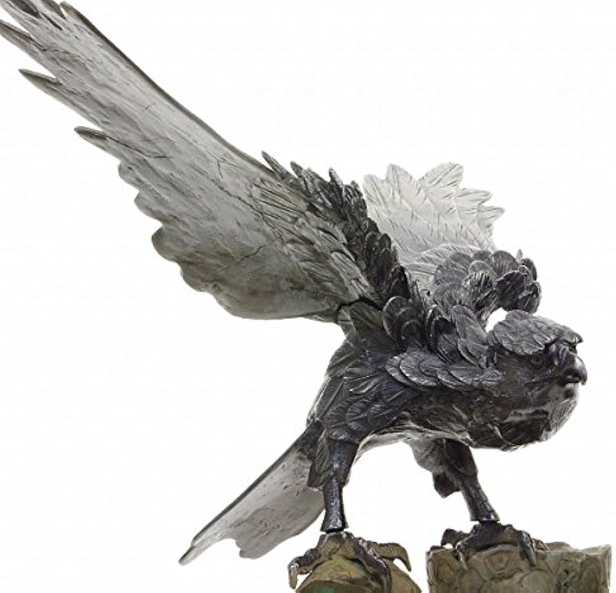 鷹松松の木鳥ブロンズ鉄製品鉄製銅彫金彫刻鳥アンティーク 金運