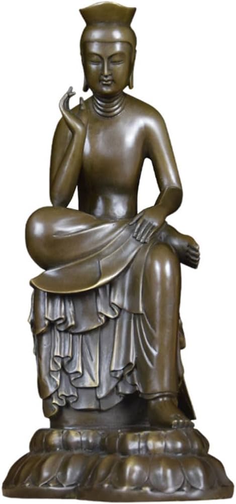 Amazon｜置物【菩薩】弥勒菩薩半跏像 仏像 フィギュア 総高19cm 銅製