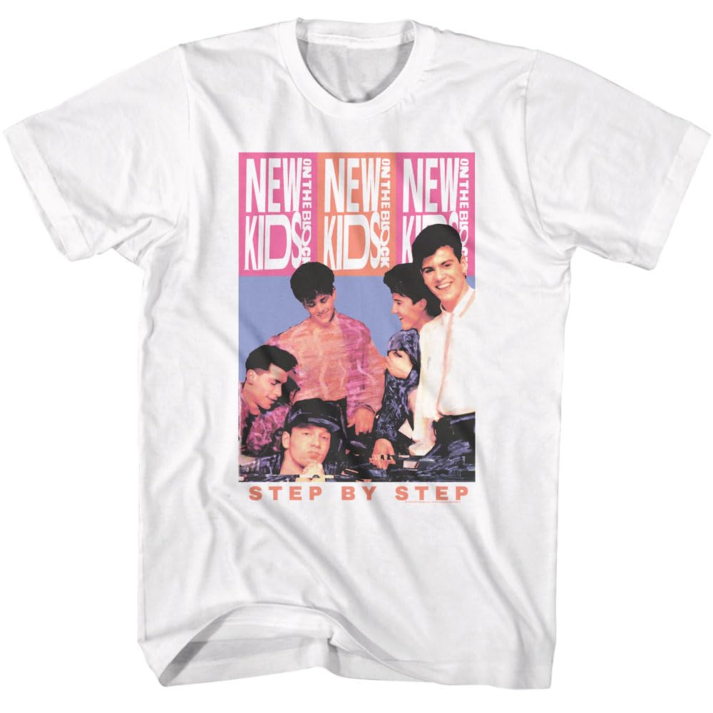 New Kids On The Block Step by Step Mens White Short Sleeve T Shirt