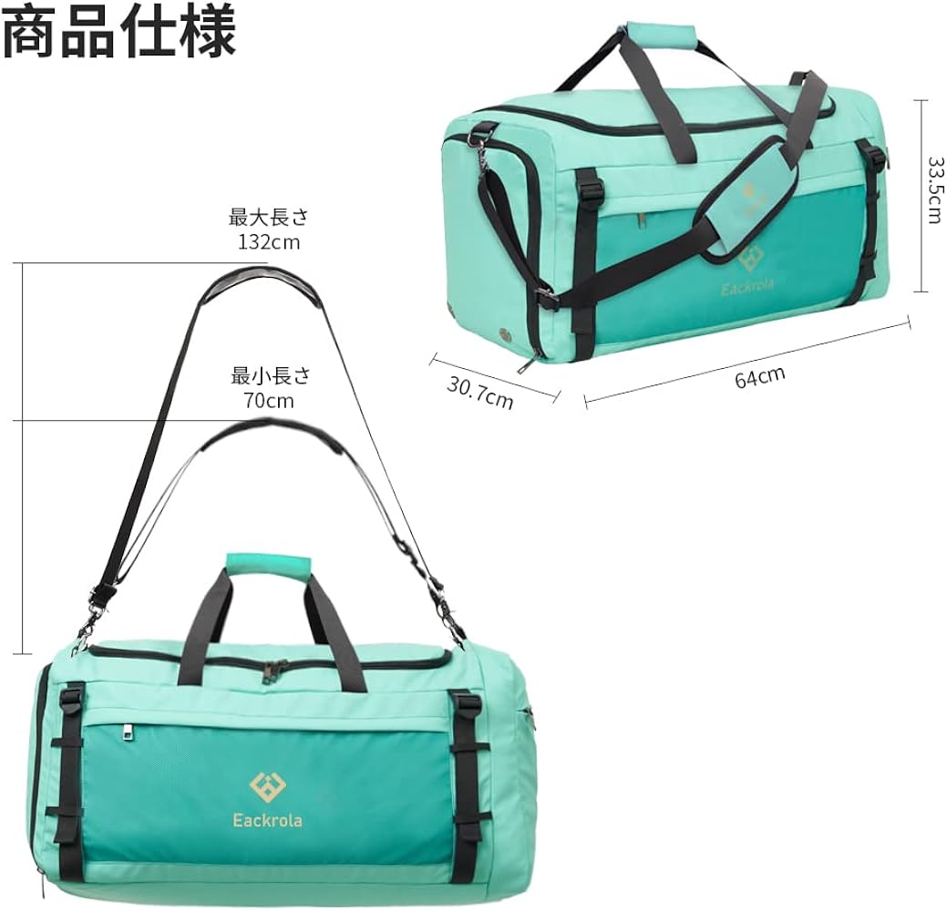 72☆Aokelato ジムバッグ スモールスポーツダッフルバッグ 軽量 72