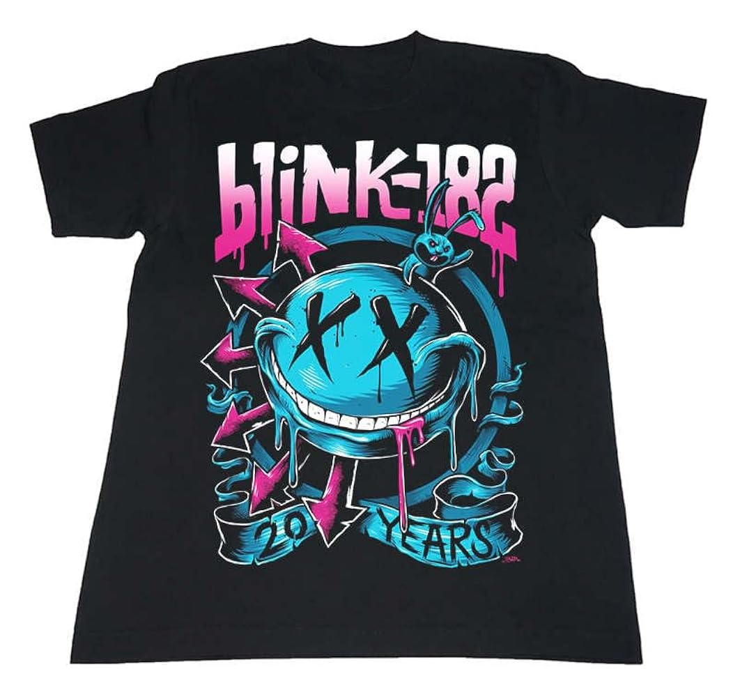 Blink182 TシャツネイビーバンドTシャツ パンク
