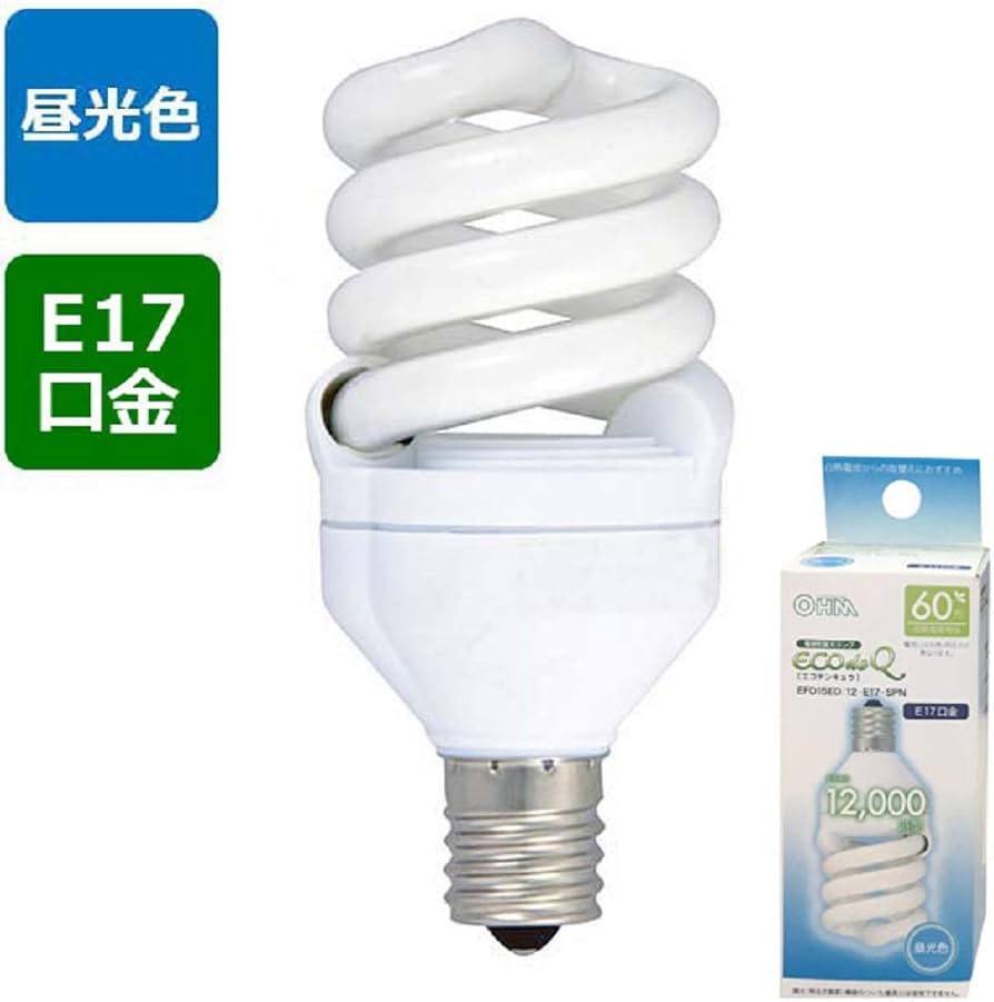 ECO de Q 12W E17型電球 1箱セット Amazon.co.jp: オーム電機 電球形