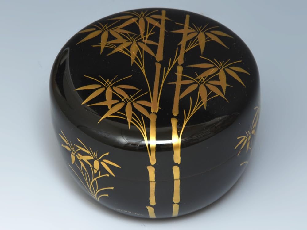 イ215 棗『稚園作』『竹林蒔絵平棗 共箱』漆塗 茶道具 【公式通販】