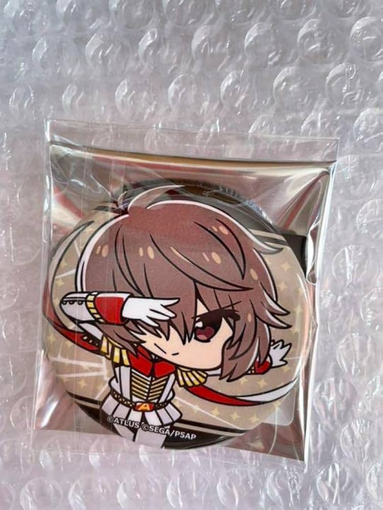 ①スクウェア缶バッジ ペルソナ5ロイヤル 総攻撃 明智吾郎 ②