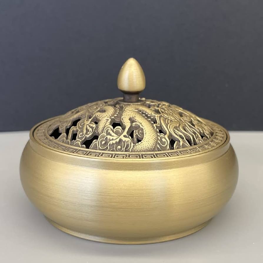 銅製 蘇工蓮華薫香炉 銅香炉 檀香炉 茶台香道具 装飾品 工芸品 置物