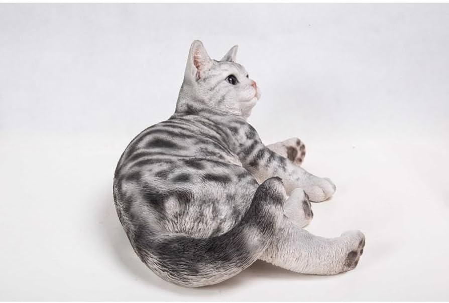 Amazon.co.jp: 置物 彫像 アメリカンショートヘア 横たわる猫