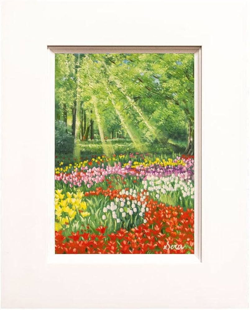 油絵 油彩 油彩画 絵 絵画 【flower garden】 油絵 油彩 油彩画 絵