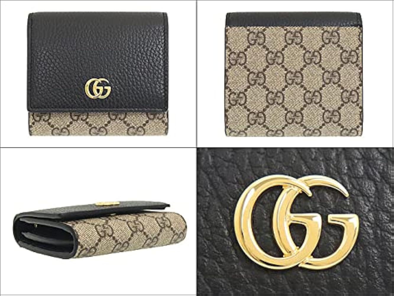 GUCCI ベージュレザー二つ折り財布 GGマーモント 【公式通販】