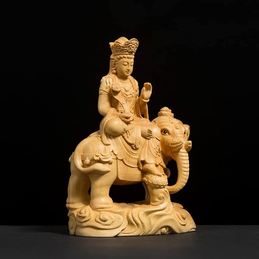 Amazon｜仏像 文殊 普賢菩薩 木彫り 置物開運十二干支お守り本尊 風水