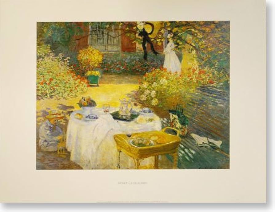モネ 「庭園での昼食」ジグレー印刷 額付 モネ 昼食ジクレーポスター販売