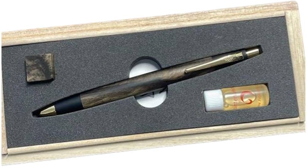 野原工芸 超特上黒柿 孔雀杢 旧型 シャープペンシル 固定式口金 縮木