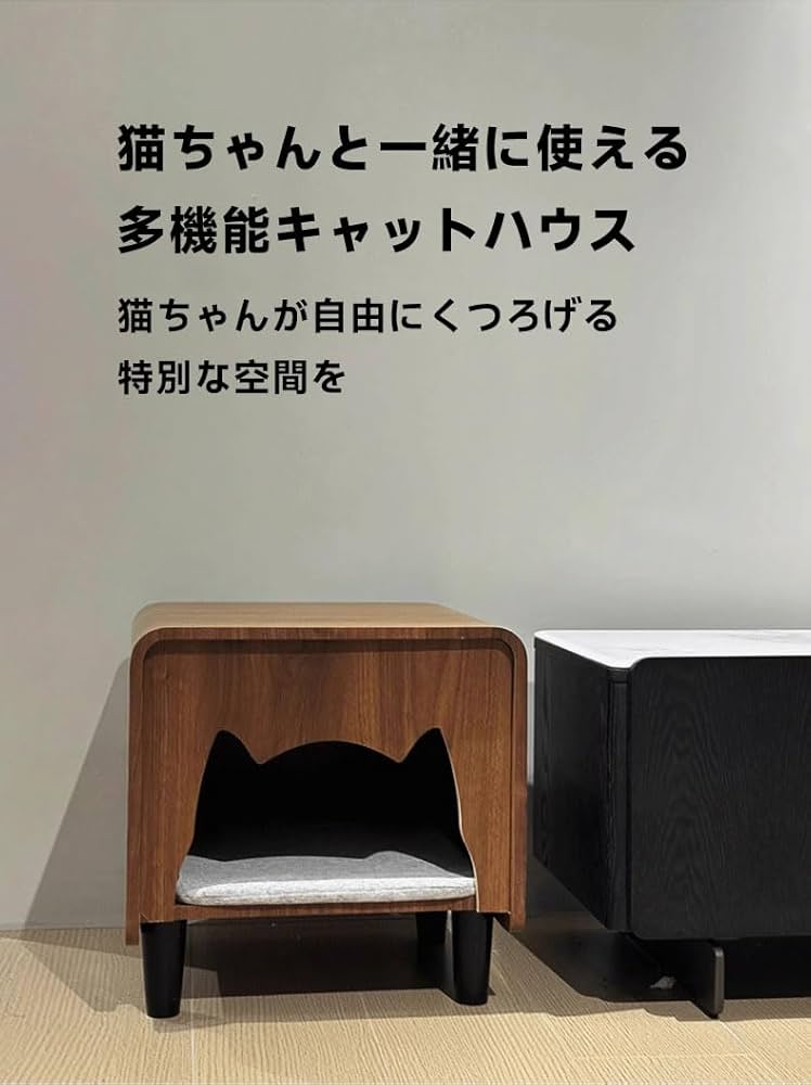 ⑯♥サイドテーブル☆キャットハウス☆小屋☆無垢☆ネコ☆手作り