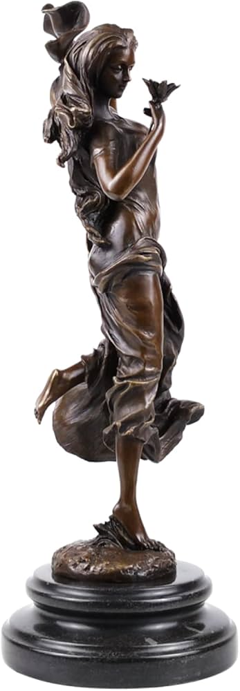 Amazon.co.jp: 彫刻像彫刻置物ブロンズ彫刻花の女性像女性アート大理石