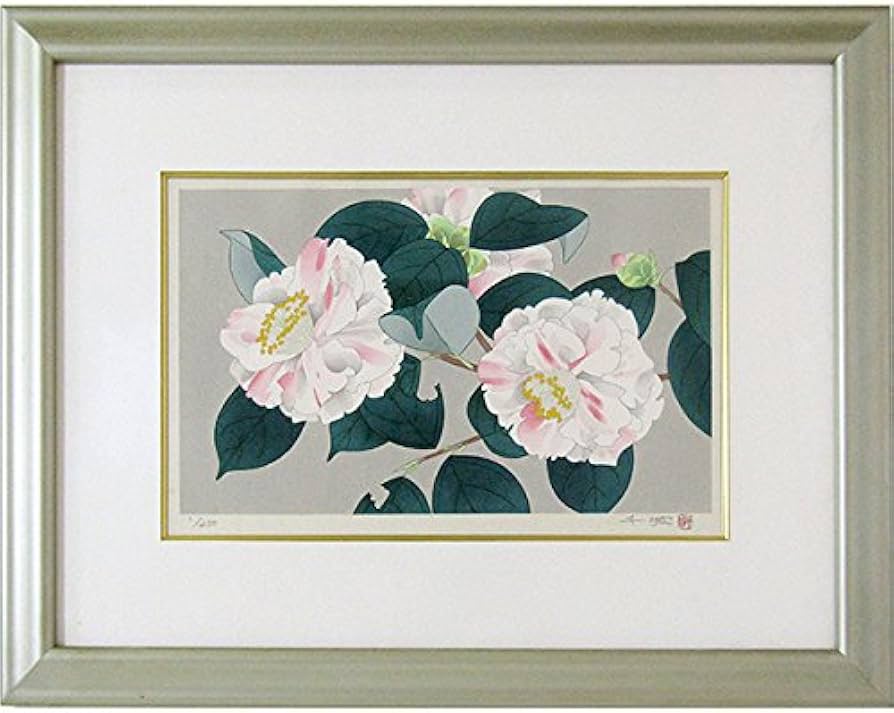 真作 中島千波 ジクレー 坪井の枝垂れ桜 額装 直筆サイン 真作 中島