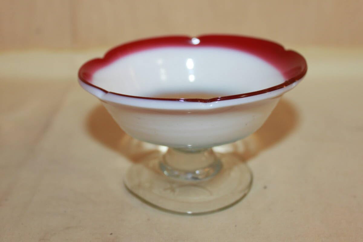 Amazon.co.jp: アイスクリームカップアンティーク昭和レトロ吹きガラス