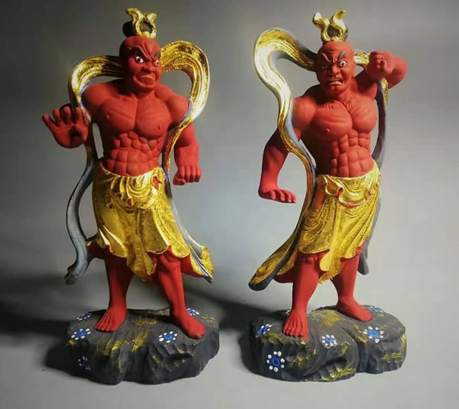 阿吽像 仁王像 2体セット 金剛力士像 仏像 骨董品 インテリア A140