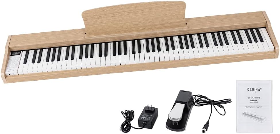 TERENCE 電子ピアノ 88鍵盤 ピンク 折り畳み式 キーボード スタンド付