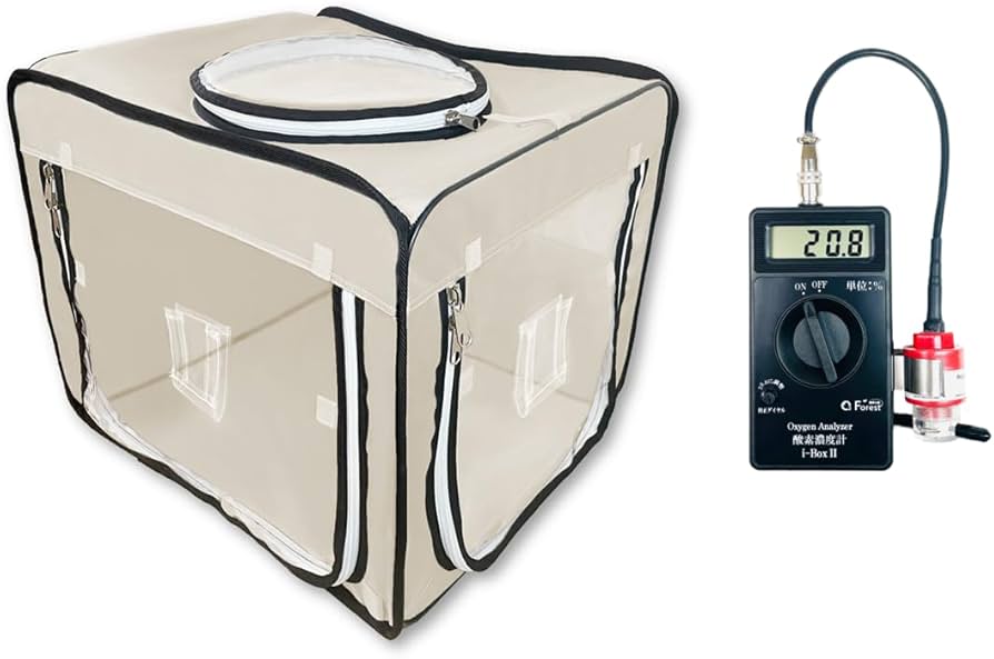 Amazon | 犬 猫 ペット用酸素 「 酸素室 S(ベージュ) + 酸素濃度計 i