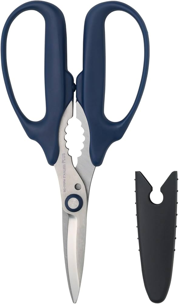 Amazon | プラス はさみ フィットカットカーブ 万能はさみ ネイビー 紙