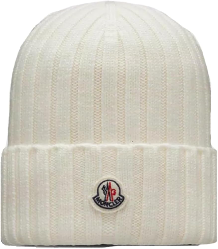 MONCLER ホワイト ニット帽 ビーニー MONCLER（モンクレール） 【並行