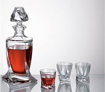 Amazon.com | Crystalex Bohemia Quadro Liquor/Vodka Set, 1 Bohemian