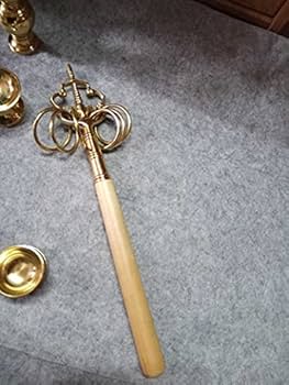 Amazon｜密教法具 錫杖 しゃくじょう 禅杖 無垢材ハンドル合金法杖長さ