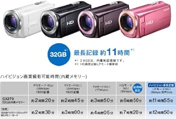 Amazon.co.jp: SONY HDビデオカメラ Handycam CX270V ボルドーブラウン