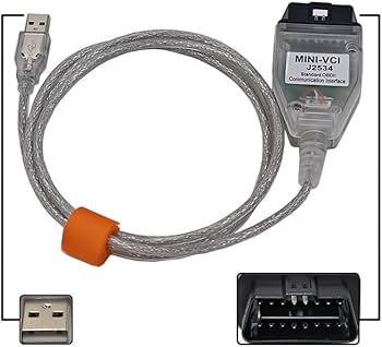 Amazon.com: Mini Vci J2534 Cable for Toyota able Connector Scanner