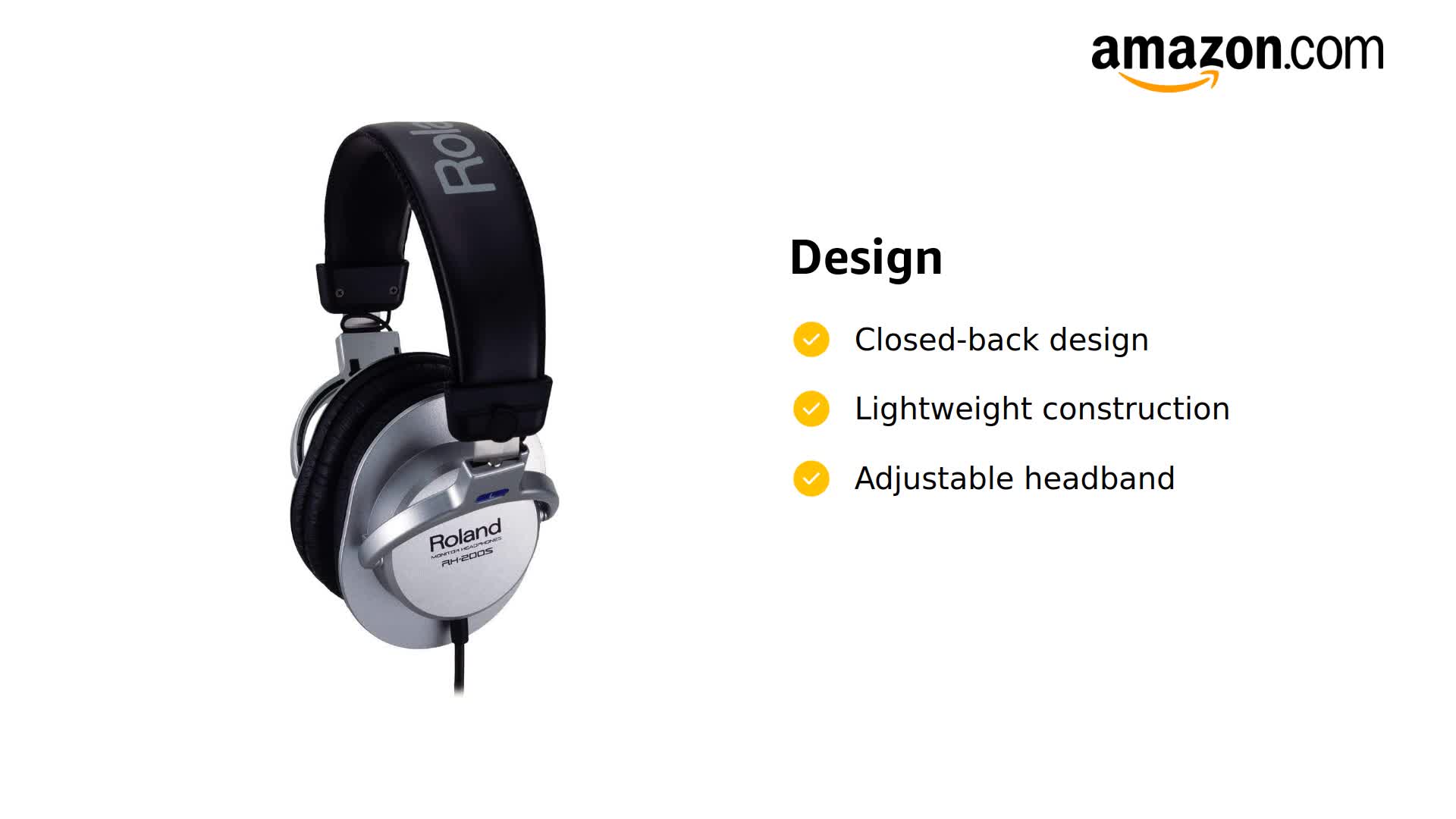 Amazon.com: Roland Studio Quality Monitoring Headphones (RH-200S