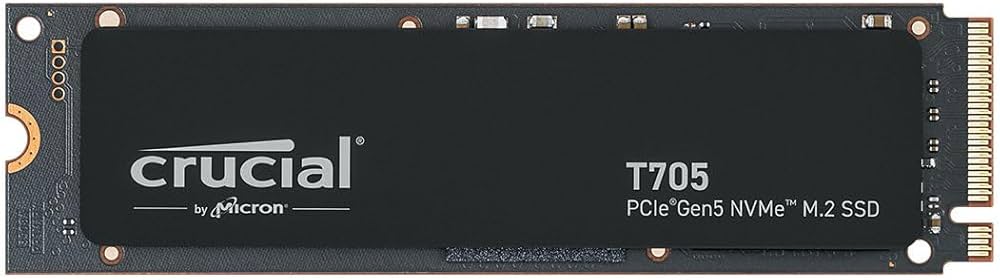 Crucial T705 1TB SSD PCIe Gen5 NVMe M.2, Up to 13,600MB/s