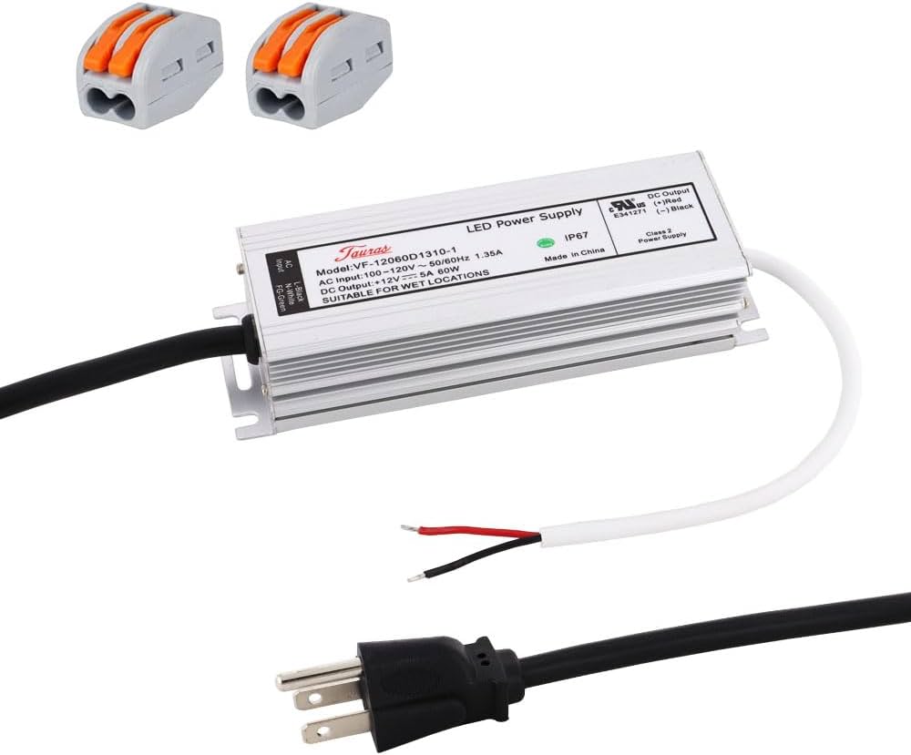 E ENERSYSTEC UL Recognized 12V LED Driver 60W IP67 Waterproof AC