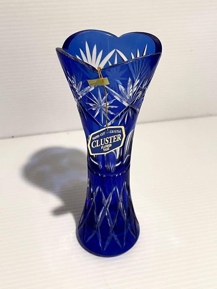 特大 Daum France クリスタル 青マーブル ガラス 花瓶 廃盤 貴重 特大