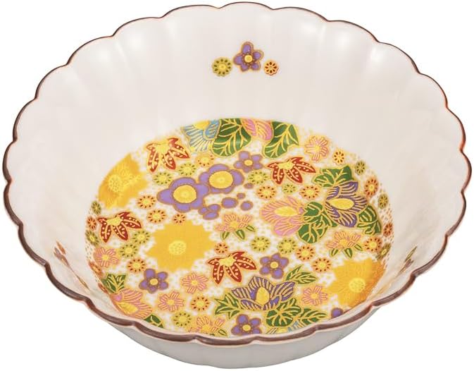 染錦 割絵山水・立鶴図 大小鉢 2点】古伊万里 染錦 割絵山水・立鶴図