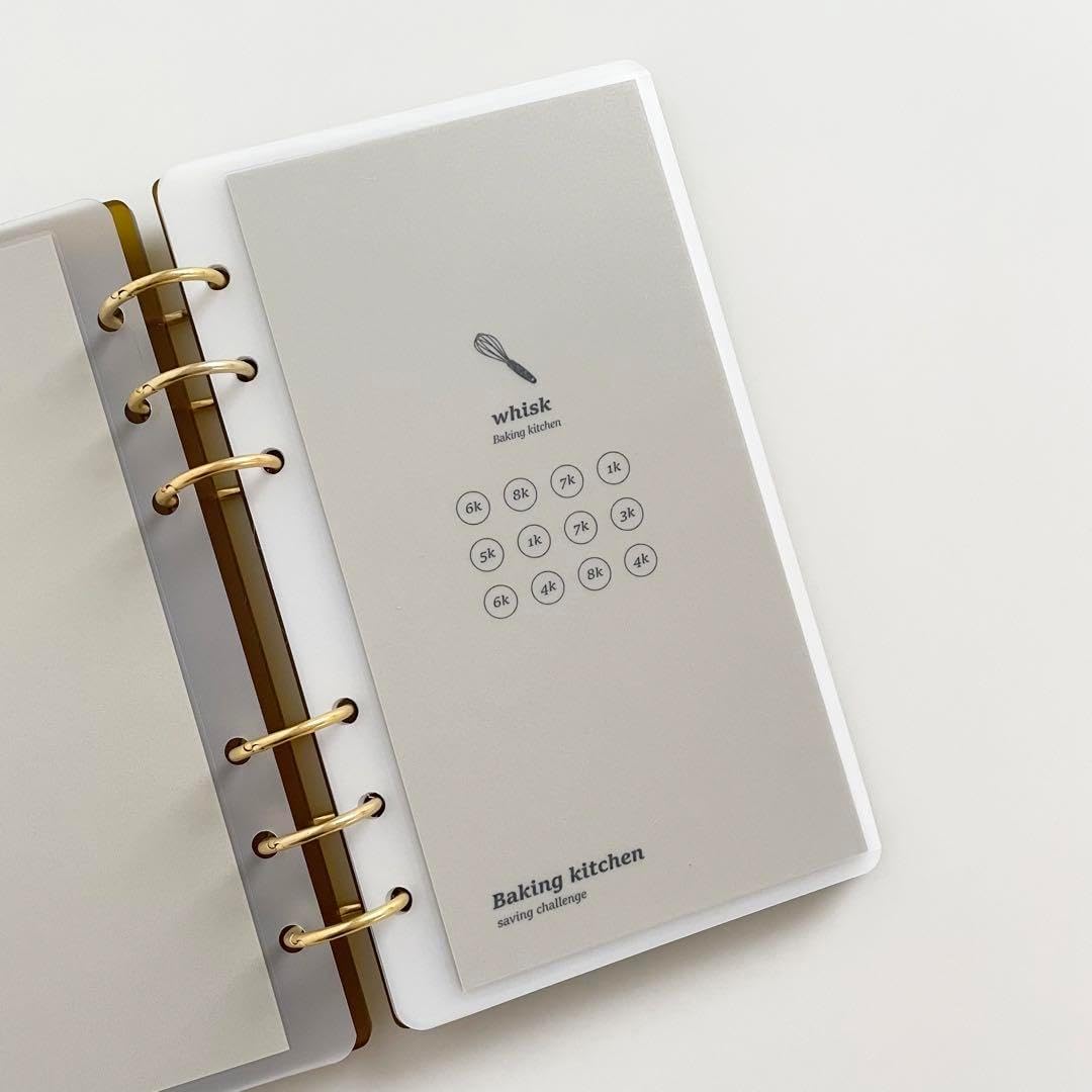 black.crabe05 韓国 貯金 貯蓄 バインダー カバー リフィル black