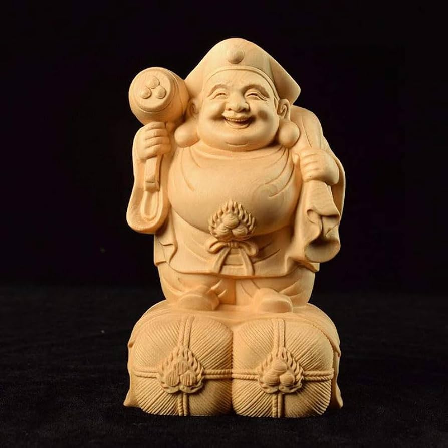 珍品 時代物 江戸期頃 一刀彫 大黒天 木彫 財運 招福物 アンティーク