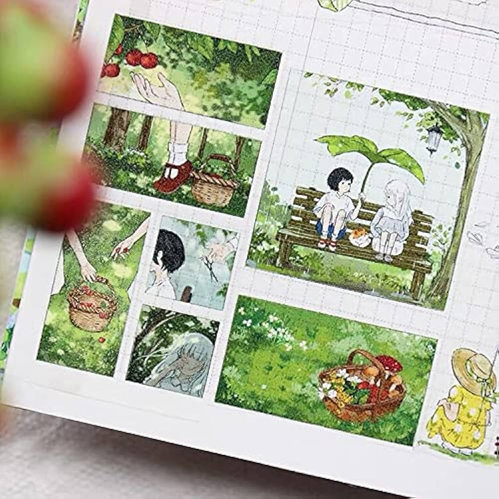 海外マスキングテープ巻売り 小小密林 風景マスキングテープ 人物マステ