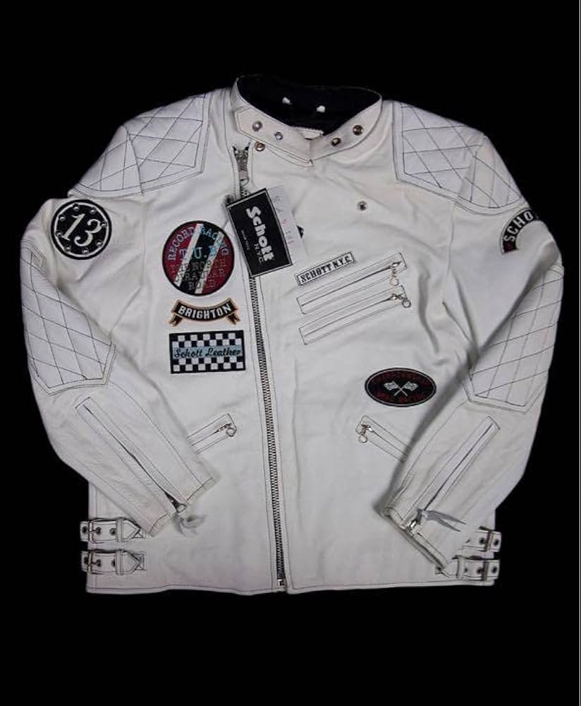 Schott レザー メンズジャケット ホワイトMサイズ