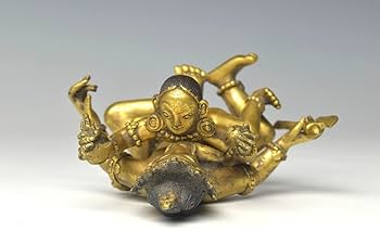 中国古玩銅器仏具 Amazon.co.jp: 中国古玩古銅塗金歓喜仏清時代