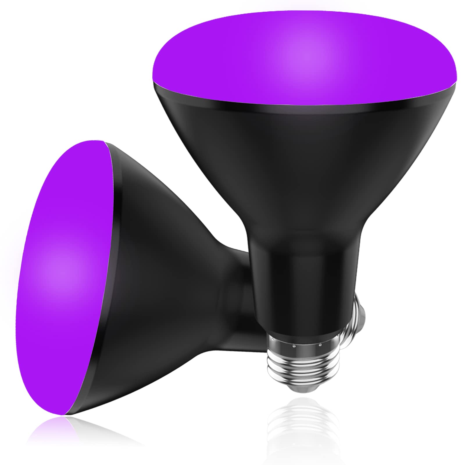 BR30 UV Black Light Bulbs 2 Pack for Glow Party -15W (100w