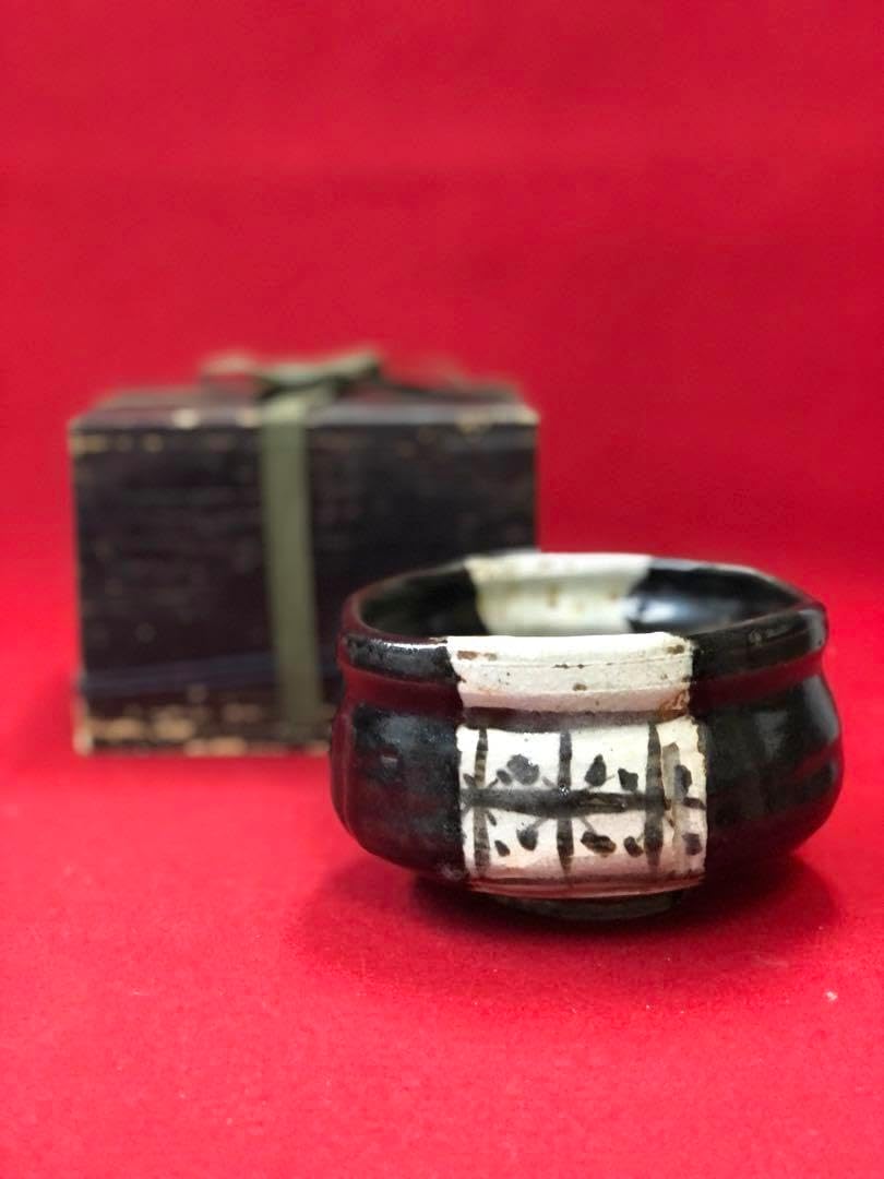 茶碗□古織部 江戸期 時代物碗 酒器 ぐい呑 お茶道具 古美術 時代物