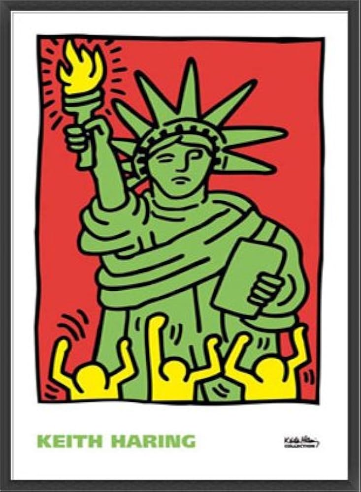 Amazon.co.jp: ポスター キース ヘリング Statue of Liberty 1986 額装