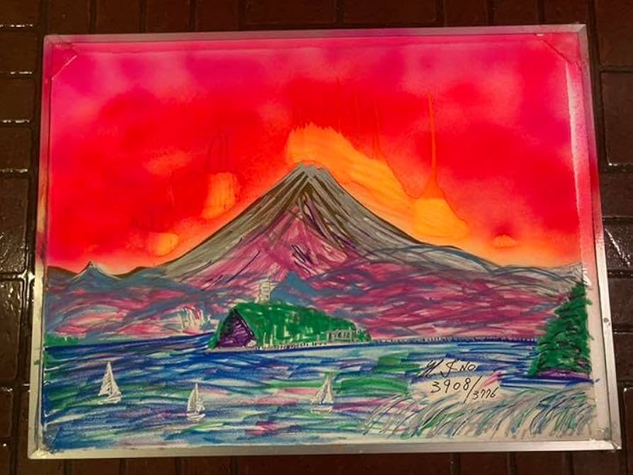 空飛ぶ画家糸川裕志のポップアートの富士山曼荼羅の一点です。アクリル