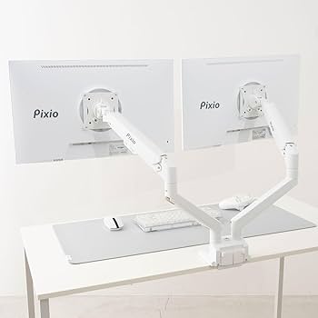 Amazon.co.jp: Pixio PS1D Wave White モニターアーム デュアル 白